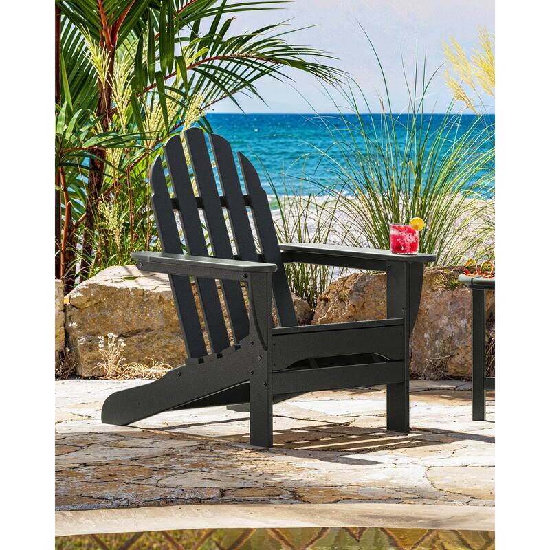 POLYWOOD Classic Plastic Outdoor Adirondack Chair - Black