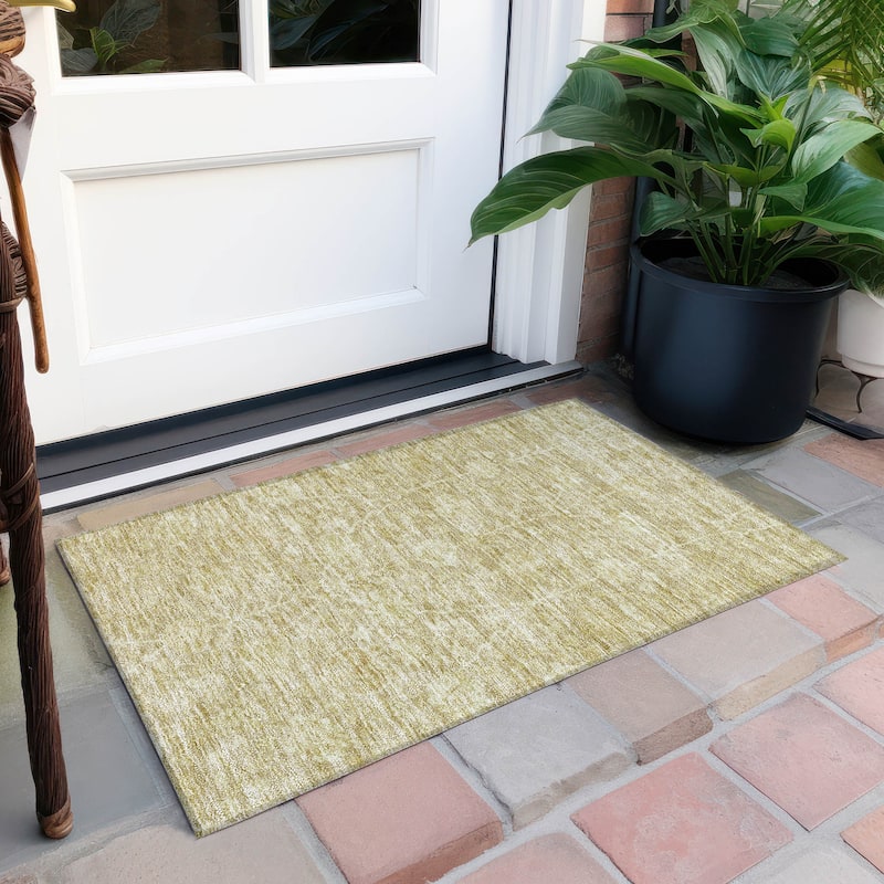 Machine Washable Indoor/ Outdoor Traditional Kashan Chantille Rug