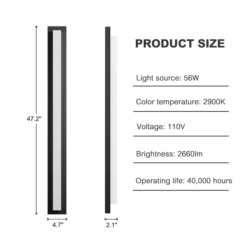 Aluminum LED Outdoor Wall Sconce Rectangle Wall Mounted Lights