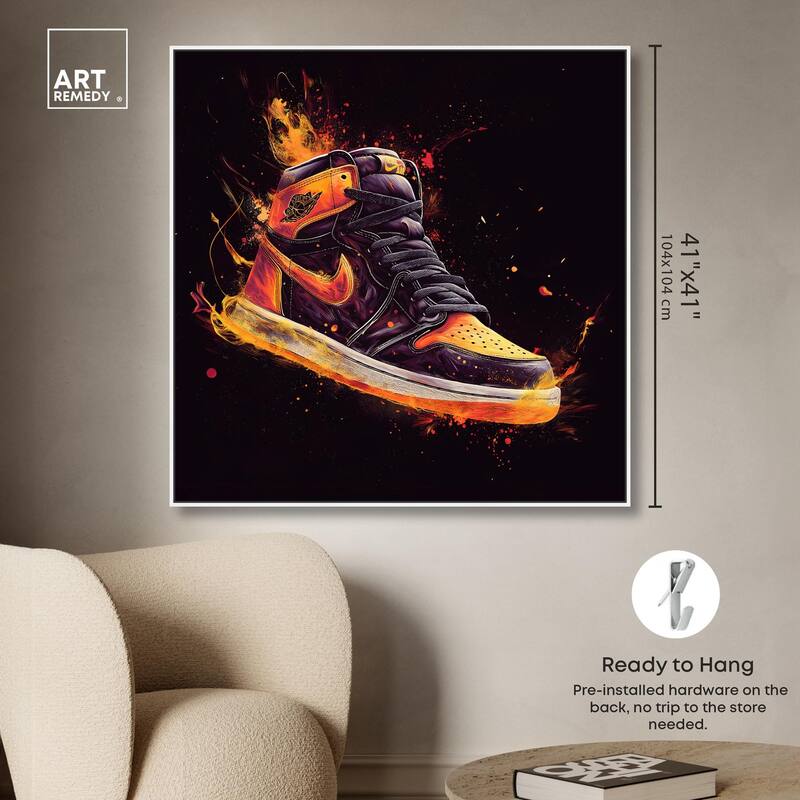 Jumpman on Fire II Canvas by Art Remedy