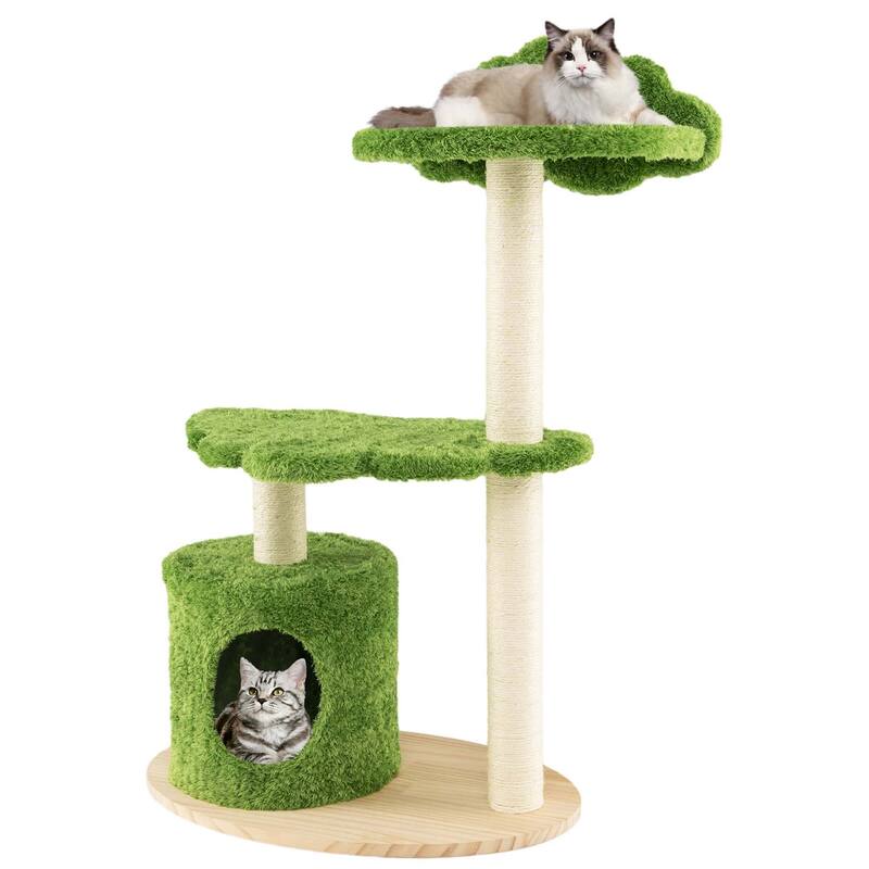 Costway 38" Cute Cat Tree Cat Condo Furniture with Fully Wrapped Sisal - See Details