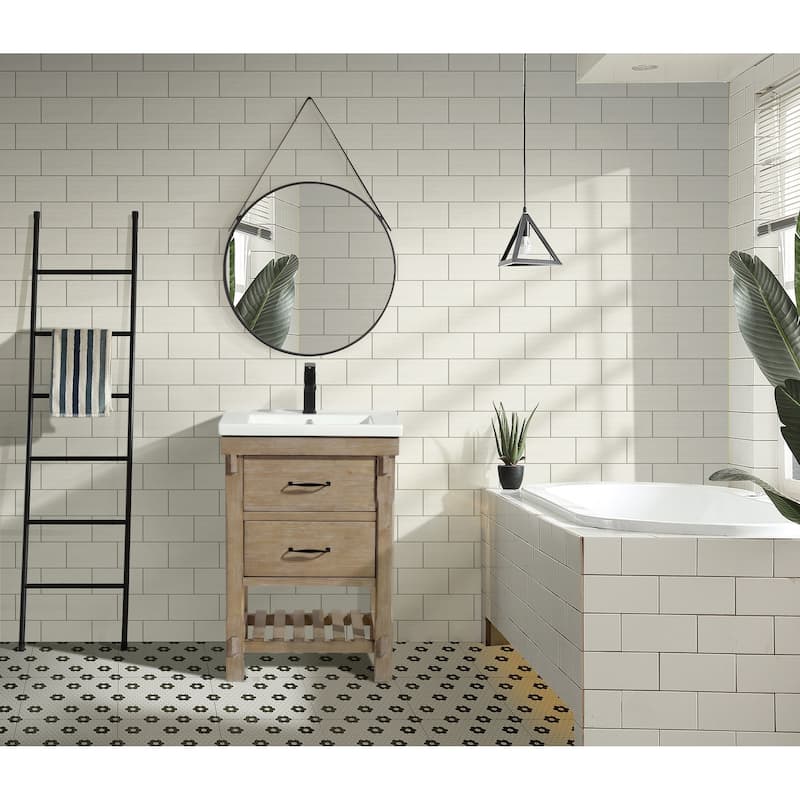 Marina 24" Bathroom Vanity, Weathered Fir Finish