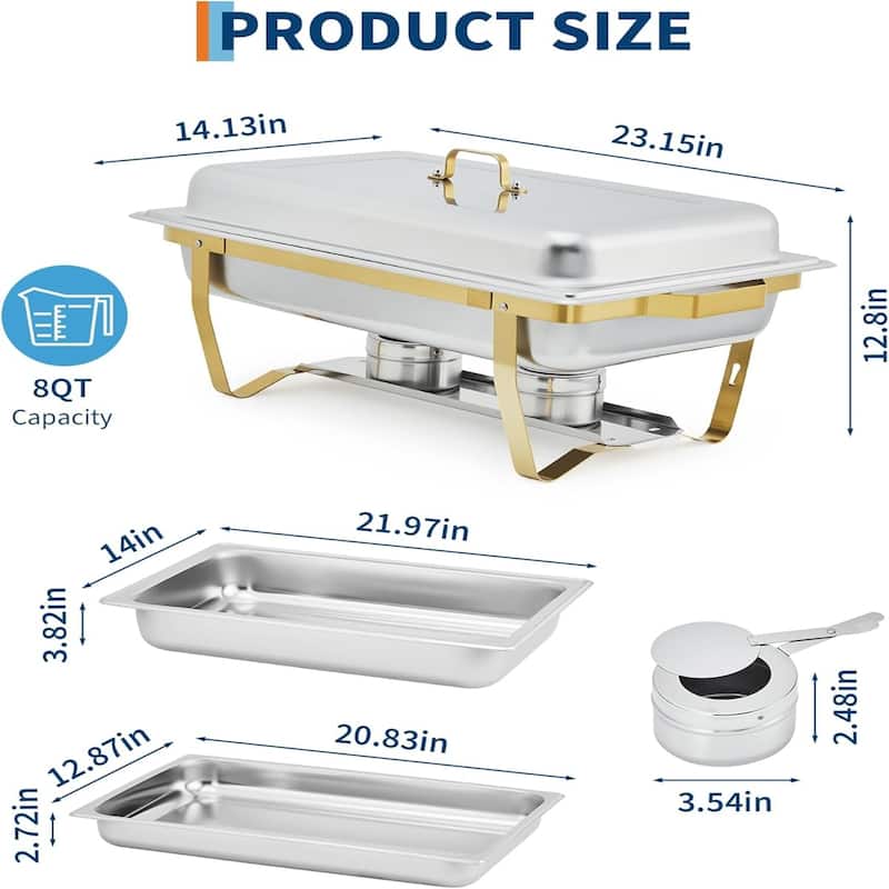 2-Pack Rectangular Chafing Dish Buffet Set