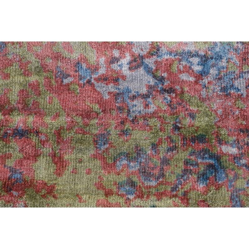 Contemporary Abstract Area Rug Handmade Oriental Wool Carpet - 6'0" X 7'9"