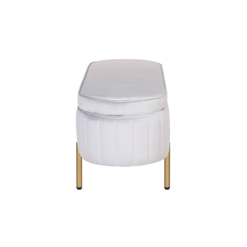 Porthos Home Vrai Storage Ottoman Bench, Velvet and Gold Legs