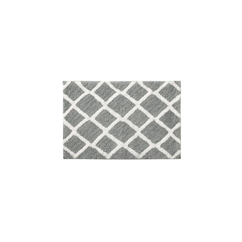 Reversible High Pile Tufted Bath Rug For Bath Room - Grey