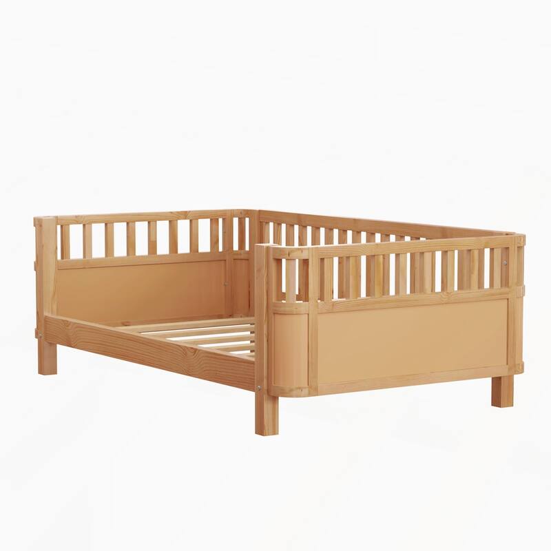 Twin Size Wood Platform Bed for Kids