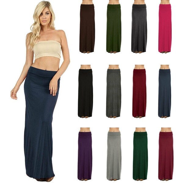 solid summer maxi skirts