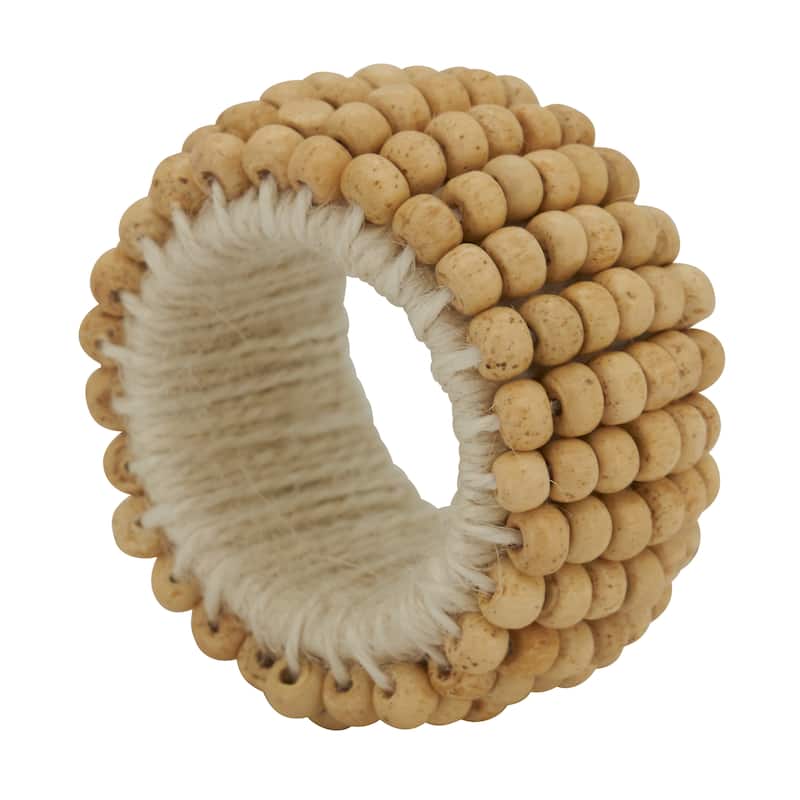 Napkin Rings With Wooden Bead Design (Set of 4)