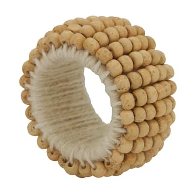 Napkin Rings With Wooden Bead Design (Set of 4)