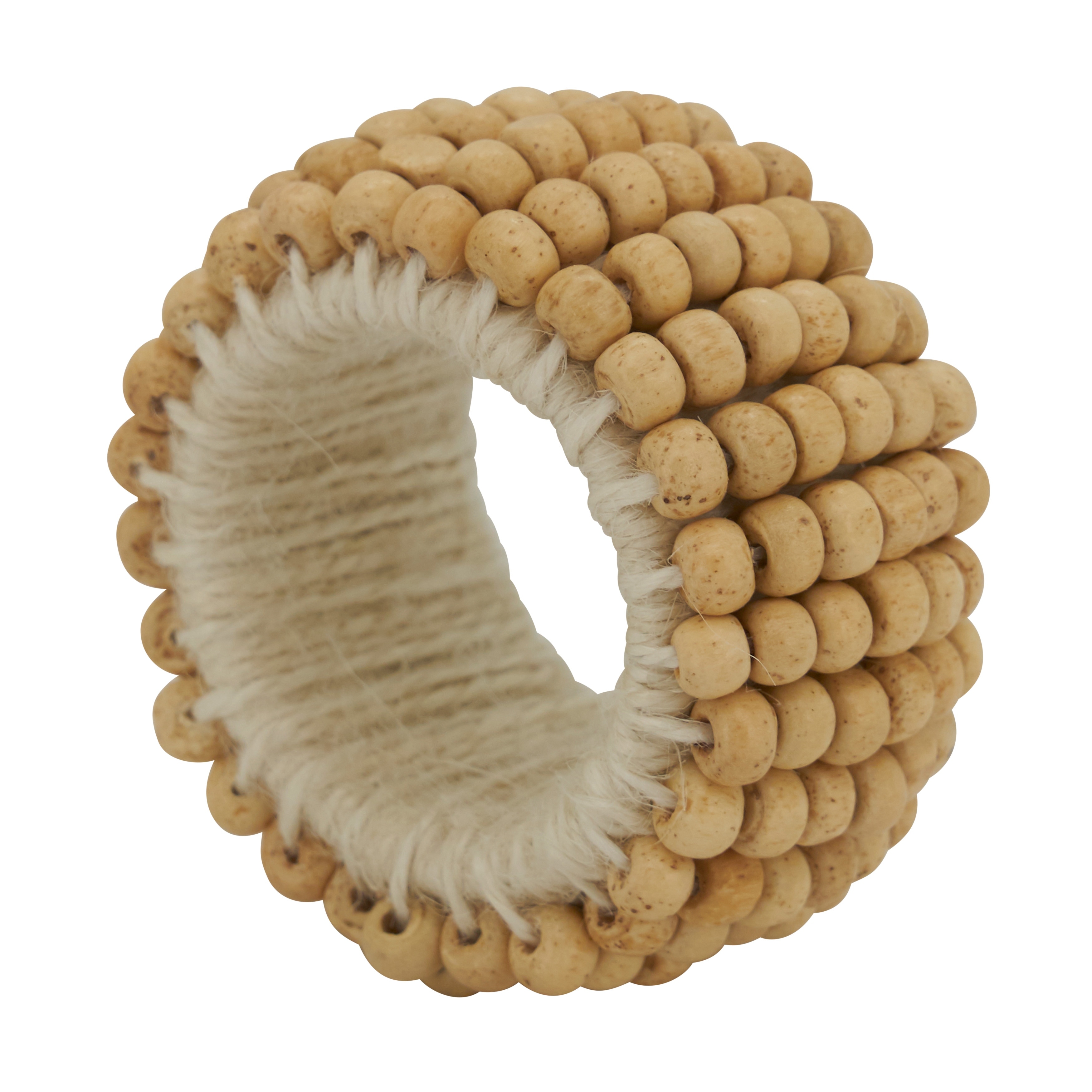 Napkin Rings With Wooden Bead Design (Set of 4)