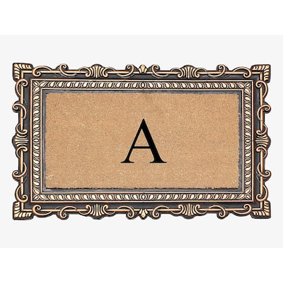 A1HC First Impression Carson Rubber and Coir 24" X 36", Heavy Duty, Easy to Clean Outdoor Monogrammed Doormat