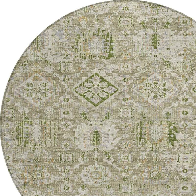 HomeRoots Floral Medallion Traditional Rectangle Outdoor Rug