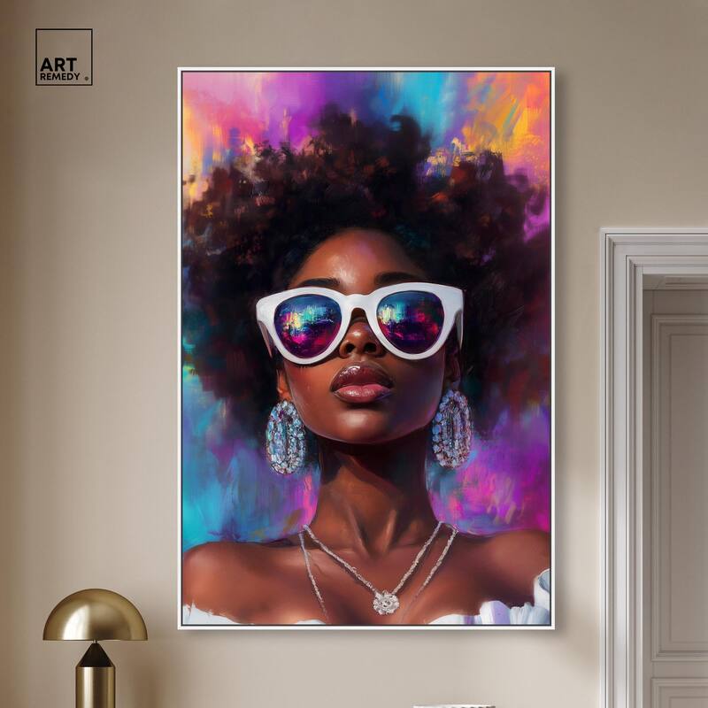Bold Colorful Curls Canvas by Art Remedy