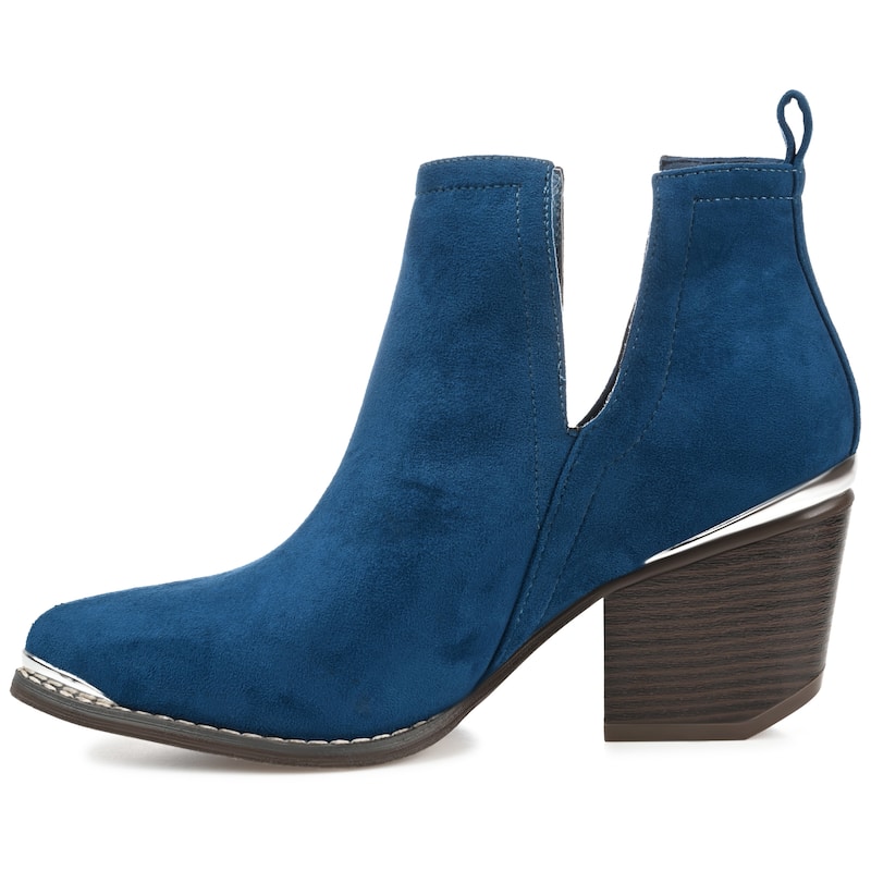 Journee Collection Women's Issla Pull On Stacked Heel Booties