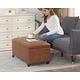 preview thumbnail 49 of 53, Adeco 35" Storage Ottoman Tufted Faux-Leather Lifted Top Bench
