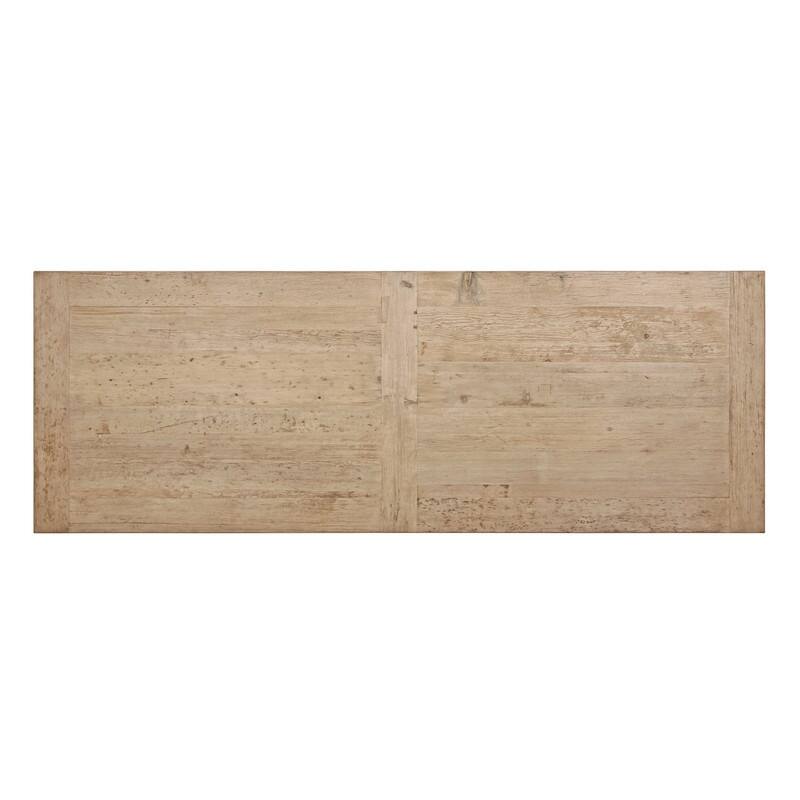 110"L Rectangular Weathered Natural Wood Indoor Amalfi Dining Table - Brown