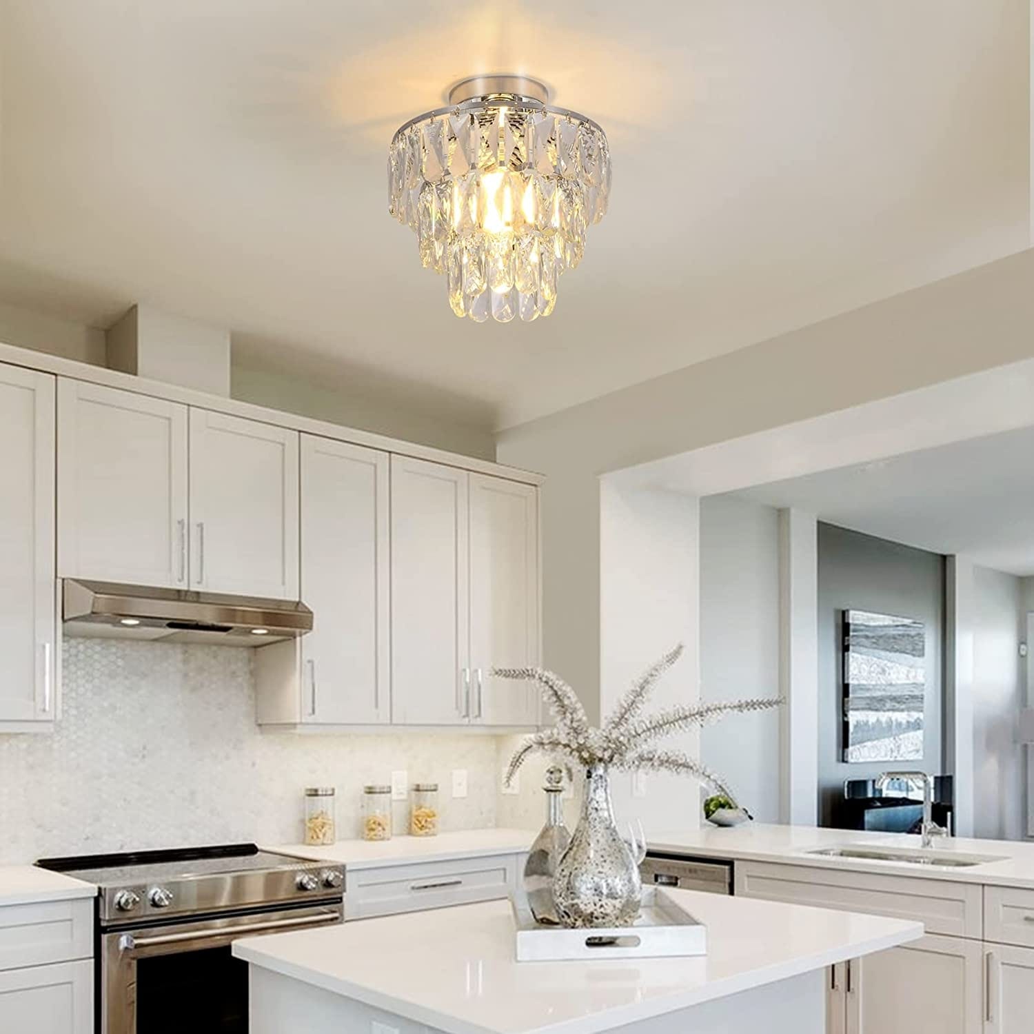 Kitchen crystal chandelier discount