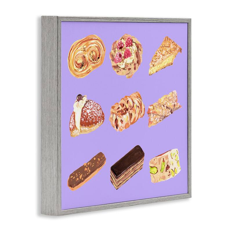 Stupell Bakery Goods on Purple Framed Giclee Art Design By Melissa Wang