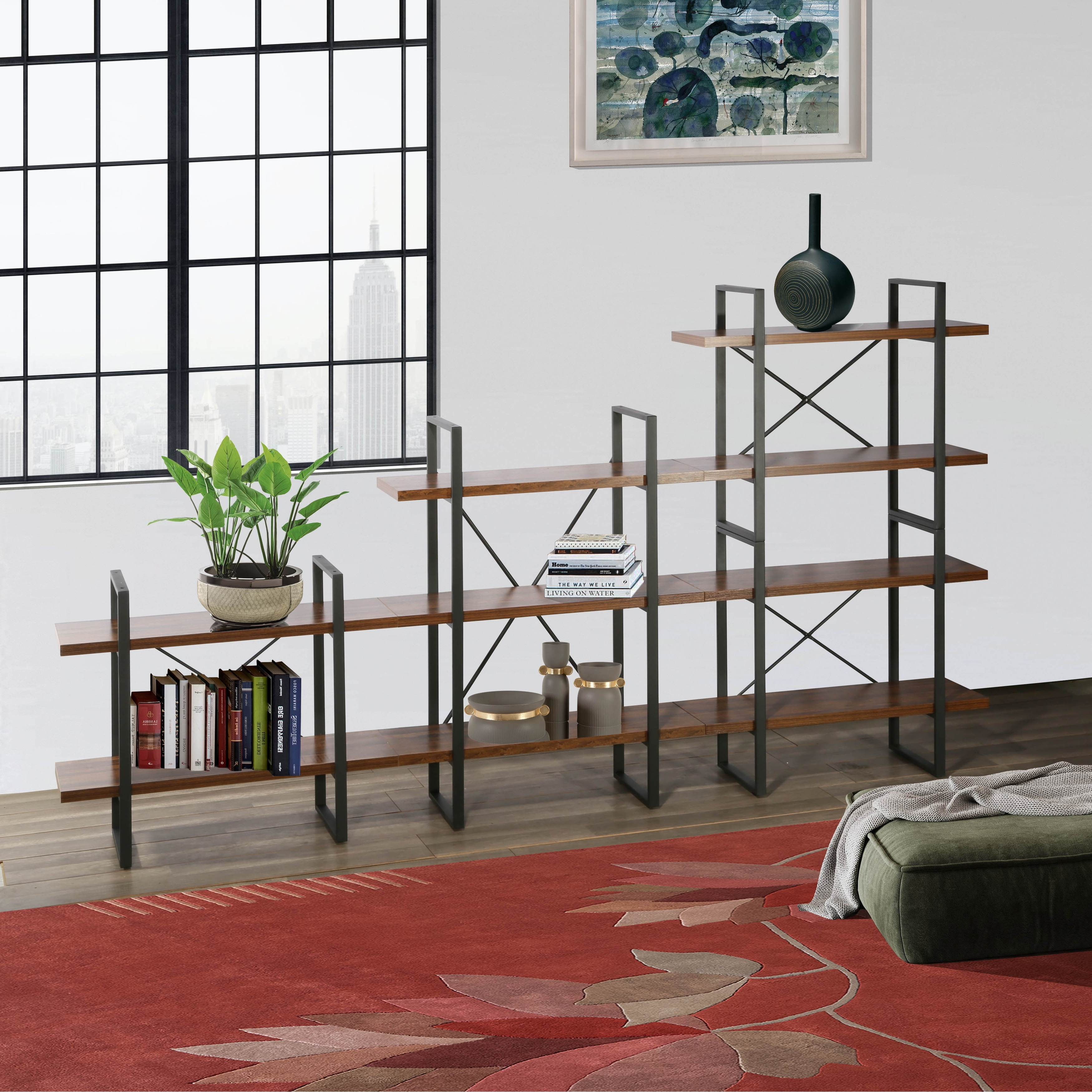 Steel etagere bookcase deals