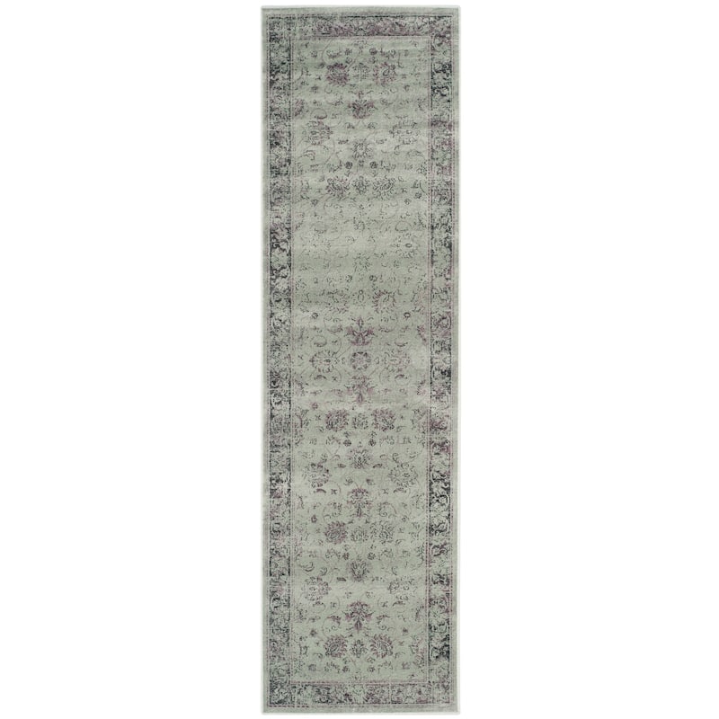 SAFAVIEH Helve Vintage Distressed Boho Oriental Area Rug - 2'2" x 12' Runner - Spruce/Ivory