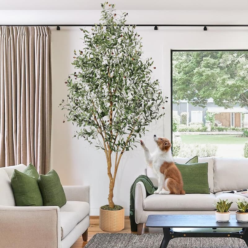 Artificial Faux Olive Tree with Planter for Home Decor