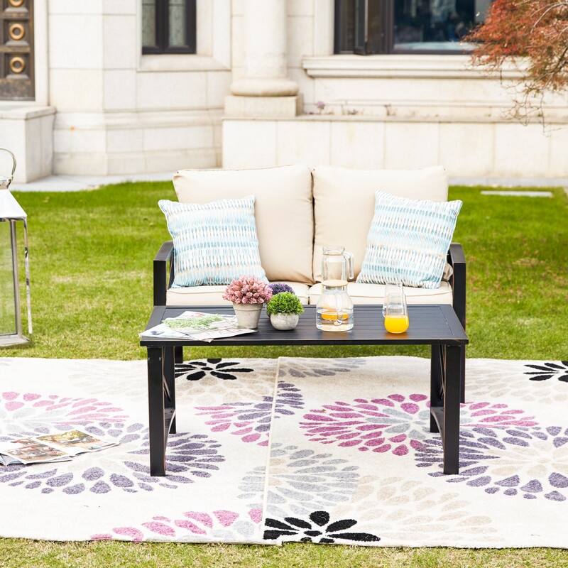 PATIO FESTIVAL 2-Piece Outdoor Loveseat & Coffee Table Set