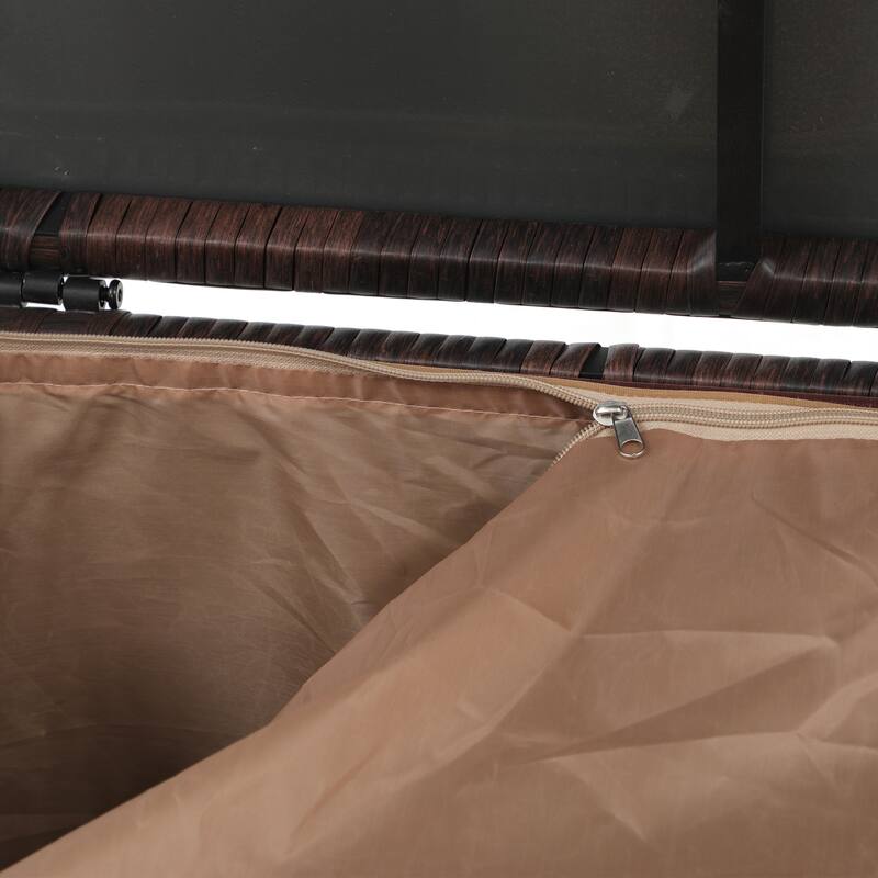 Outdoor 120 Gallons PE Wicker Storage Box