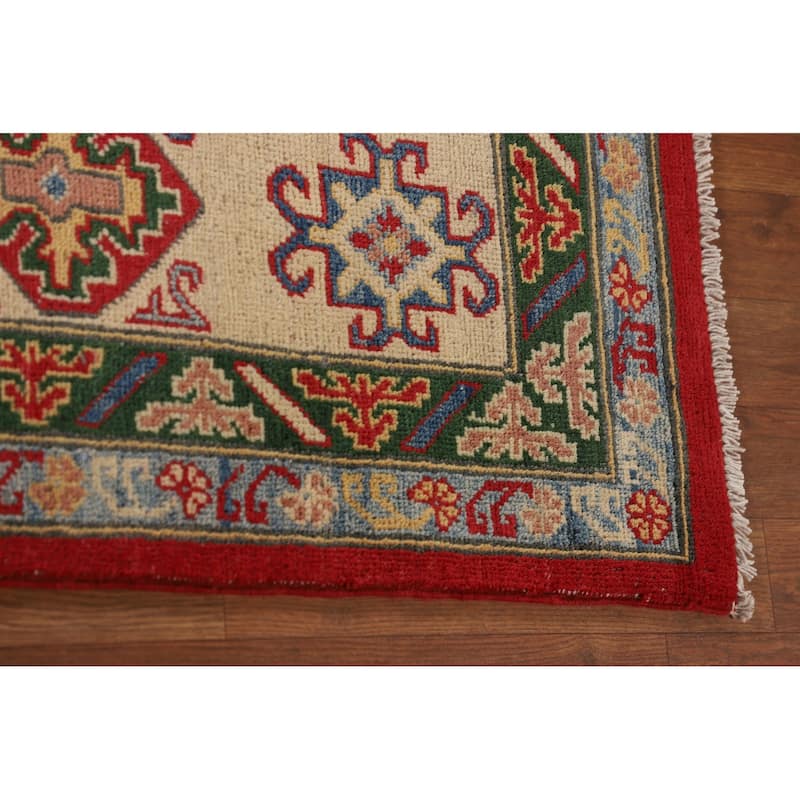Red Kazak Area Rug Handmade Oriental Wool Carpet - 8'1"x 9'9"