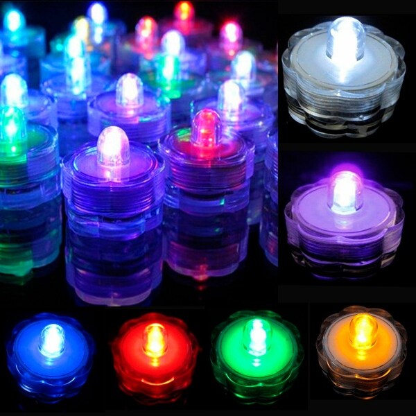 12X LED Submersible Wedding Centerpiece Waterproof Floral Vase Tea Light Candle RGB Color Change M Bed Bath Beyond 32634045