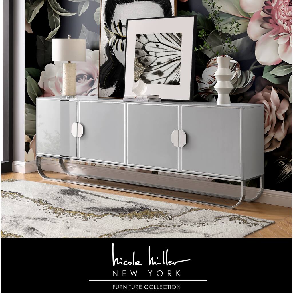 Gema 4-Door Sideboard With Stainless Steel Handles
