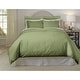 preview thumbnail 1 of 0, Pointehaven 620 Thread Count Long Staple Cotton Duvet Cover Set Moss - Full - Queen