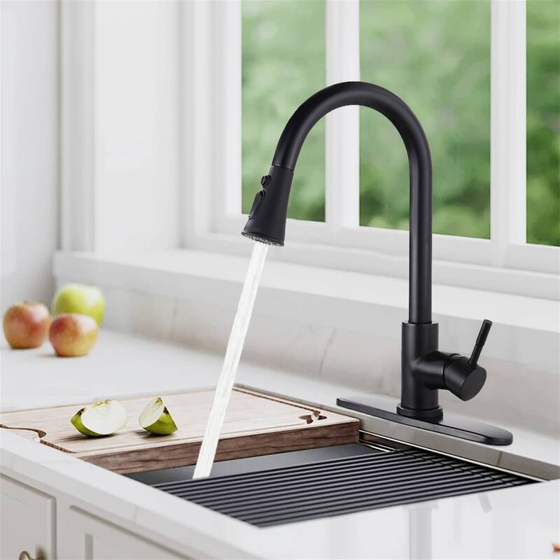 Pull Down Kitchen Sink Faucet Single Handle Kitchen Faucet WIth Sprayer Stainless Steel One Hole Modern Basin Laundry Taps