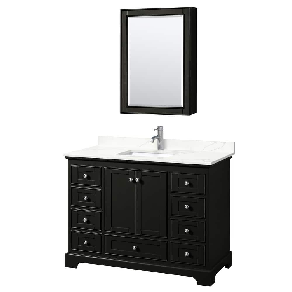 Deborah 48-inch Single Vanity, Quartz Top, Medicine Cabinet