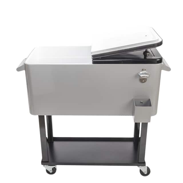 80QT Iron Spray Cooler with Shelf - Silver - 80QT