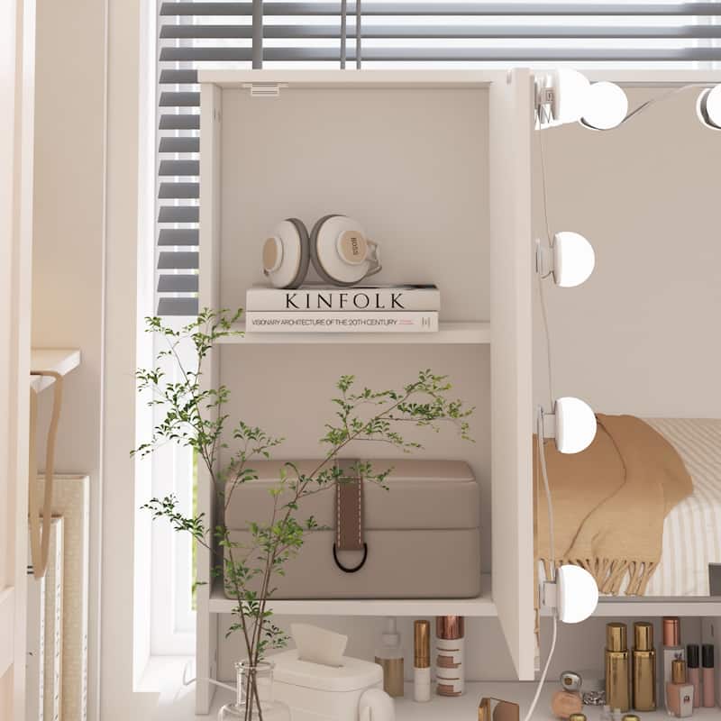 Luxurious LED Makeup Vanity with 9 Drawers Elegant Makeup Station
