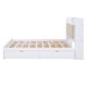 preview thumbnail 12 of 12, Queen Size Platform Kids Bed Frame with Storage Headboard, Shelves & 4-Drawers, White