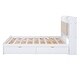 preview thumbnail 12 of 15, Queen Wood Platform Bed with Storage Headboard and 4-Drawers, White