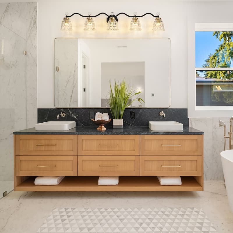 Ora Modern Dimmable Black Gold Bathroom Vanity Lights