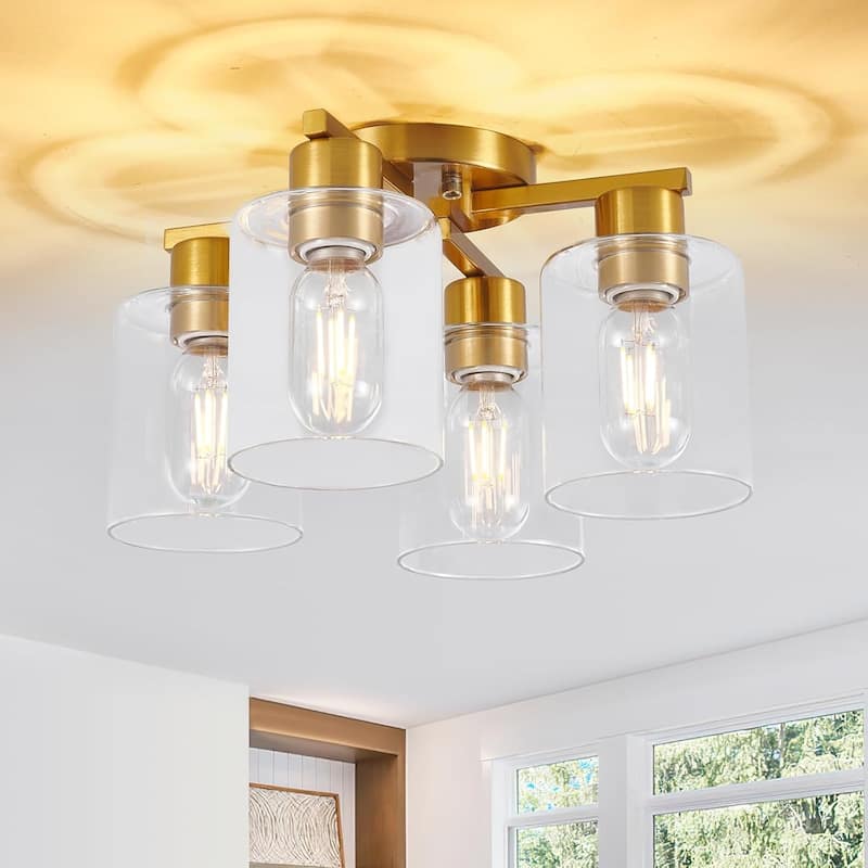 4 light kitchen light gold ceiling light aluminum, glass, ceramic, metal flush mount light