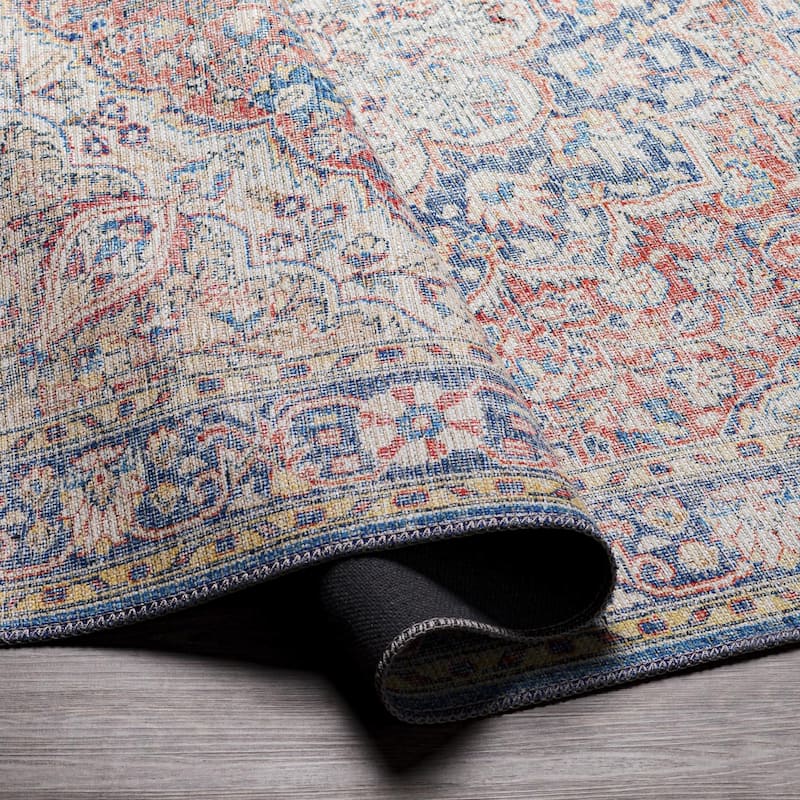 Livabliss Traditional Colin Medallion Washable Area Rug