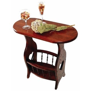 Oak Magazine Rack End Table with Hearts
