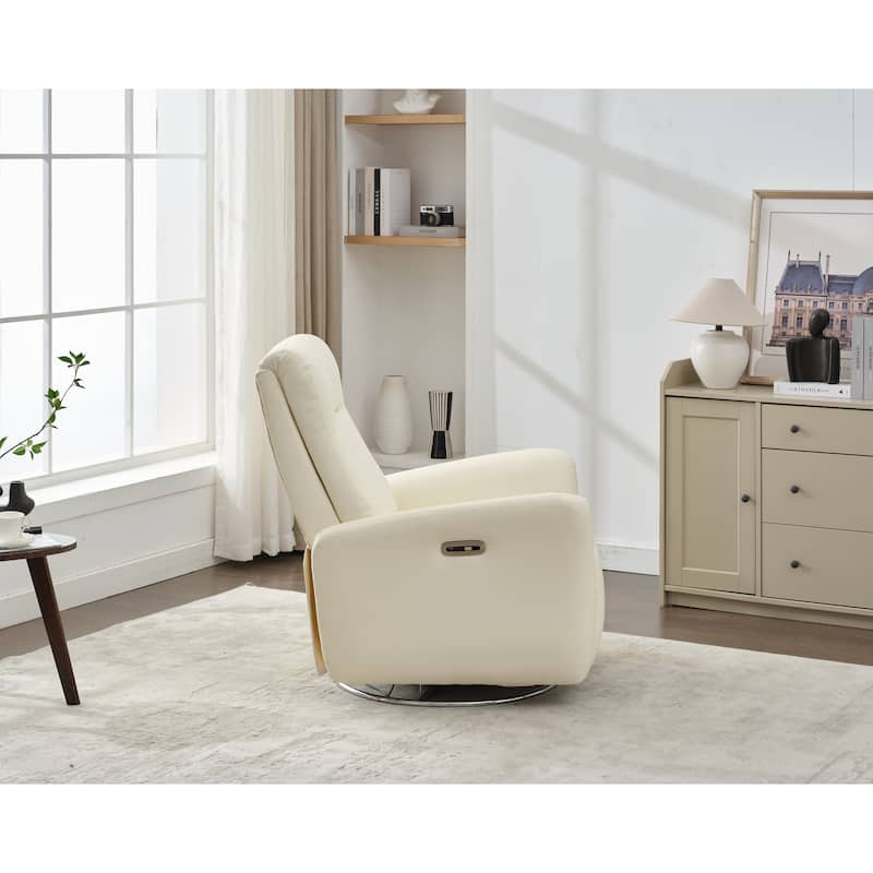 Electric Rocking Recliner, 270° Swivel Power Glider Chair with Button Control for Nursery, Bedroom or Living Room