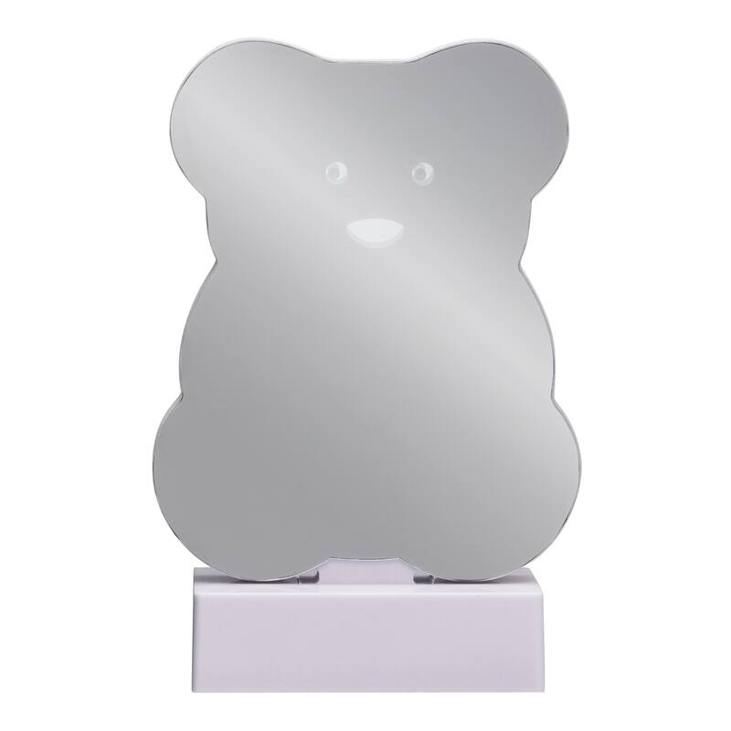 LED Lighted 3D Teddy Bear with Heart Infinity Mirror - 8"