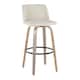 Option Cream Fabric/Round Black Footrest