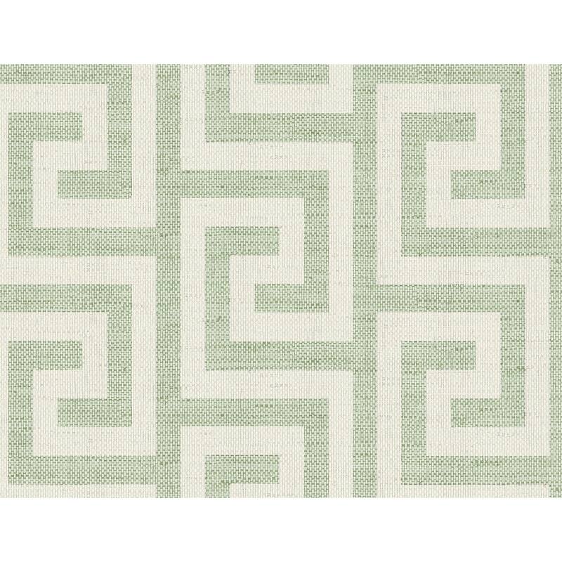 Lillian August Luna Retreat Greek Key Embossed Vinyl Unpasted Wallpaper - 27 in. W x 27 ft. L - Fern