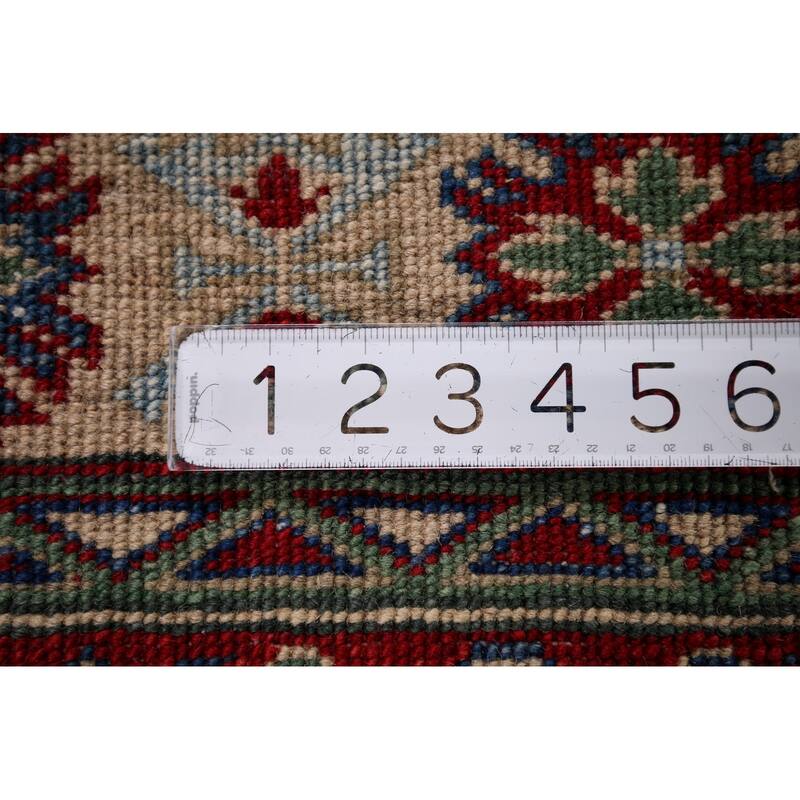 Light Blue Kazak Area Rug Hand-Knotted Dining Room Wool Carpet - 6'7" x 8'7"