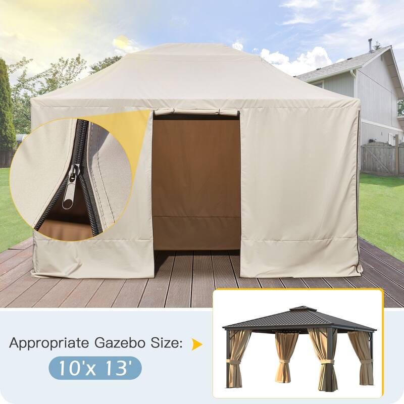 Outdoor Hardtop Gazebo with Galvanized Steel Double Roof & Aluminum Frame, Outdoor pergola with Premium Curtains and Nettings