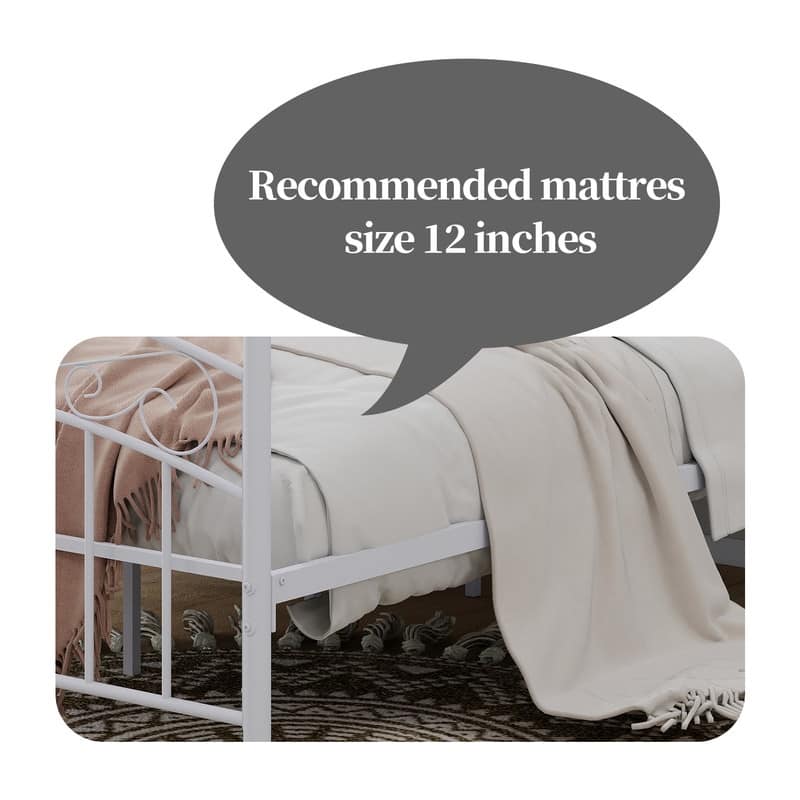 Caxkun Canopy Bed Frame Four-Poster Metal Platform Bed