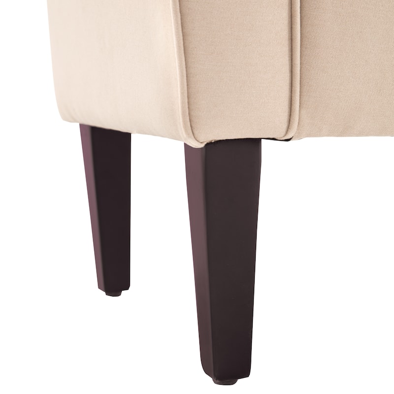 Arm Fabric Storage Ottoman Bench with Solid Wood Legs, 48"W x 18"D x 23"H